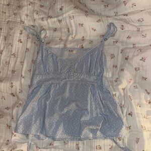 Brandy Melville Blue Floral Women's Top